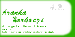aranka markoczi business card